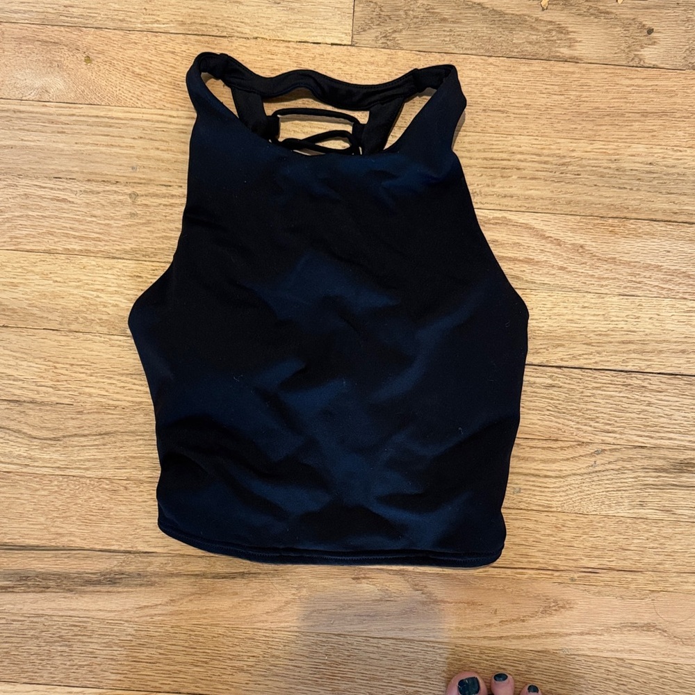 All Black Strappy Crop Tank Top